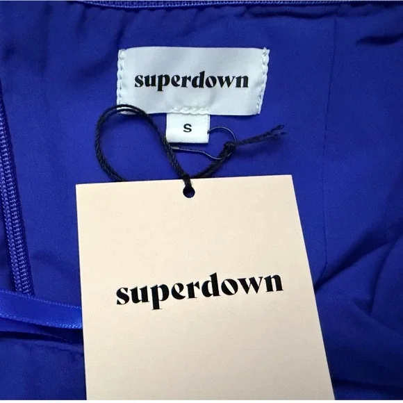 Superdown Isidora Mini Dress Strapless  Bodycon Polyester Royal Blue Small - Picture 7 of 8